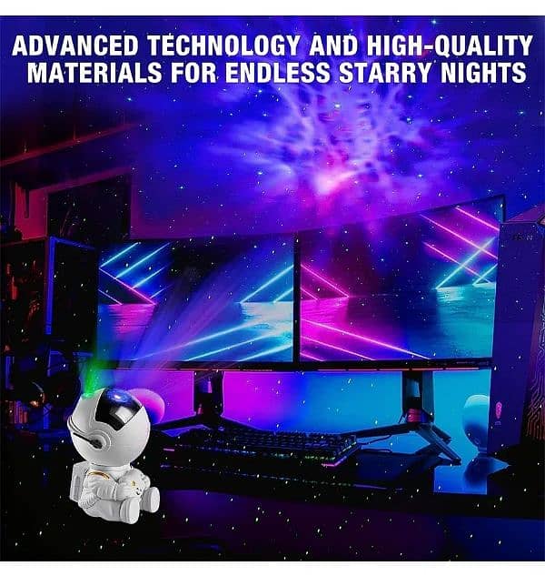 Star Projector Galaxy Night Light Astronaut Space Projector Starry 8