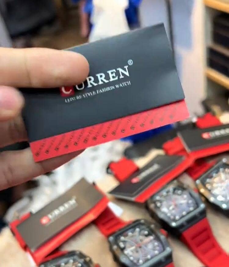 CURREN Original Brand Rubber Straps Wrist Watch For Men 1