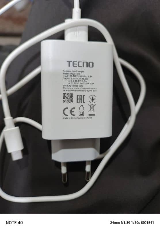 Tecno common 30c original adabter plus cable 0