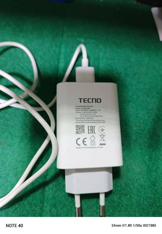 Tecno common 30c original adabter plus cable 1