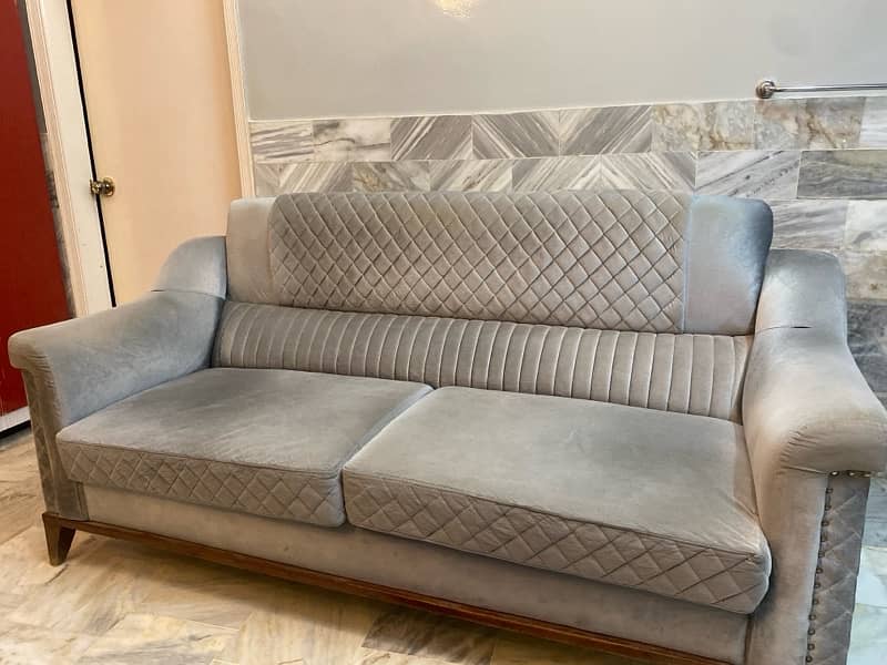 grey 3 seater sofa with cushions 0