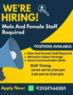 Office Jobs | Male And Female Staff Required | Jobs