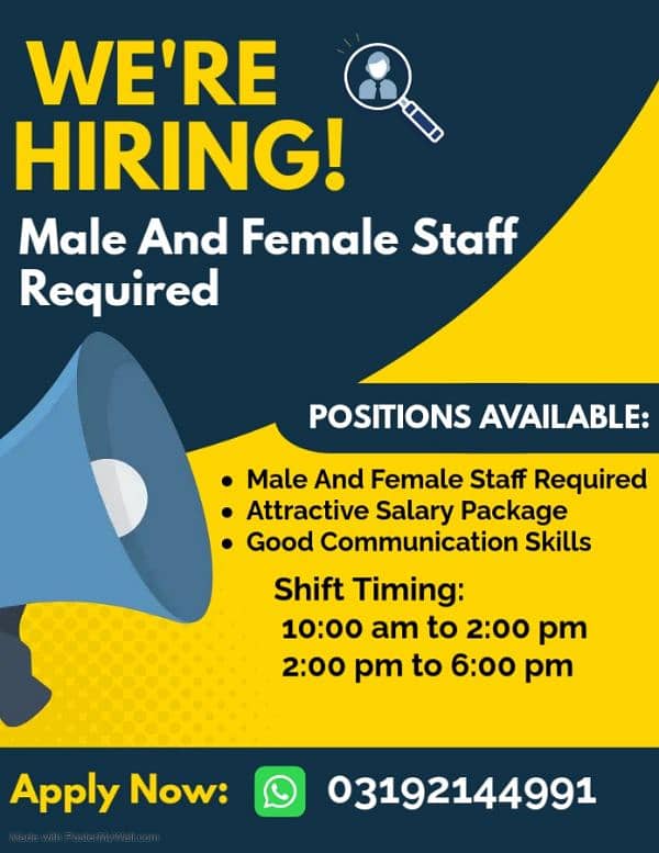 Office Jobs | Male And Female Staff Required | Jobs 0