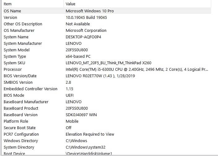 Lenovo x260 thinkpad i5 5