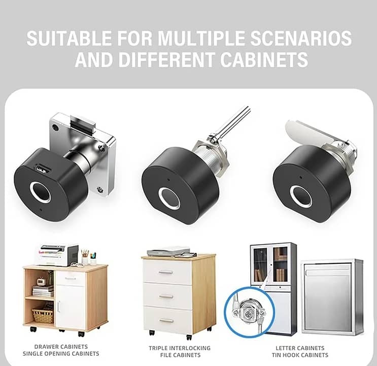 Smart Lock for Office File Cabinet L25 Fingerprint Sensor Drawer Lock 8