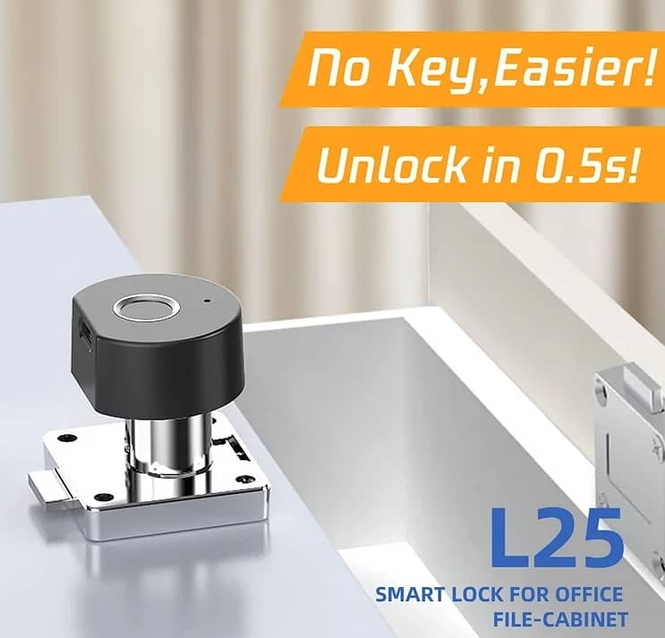 Smart Lock for Office File Cabinet L25 Fingerprint Sensor Drawer Lock 9