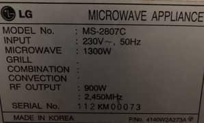 Lg Microwave Model-M2807C