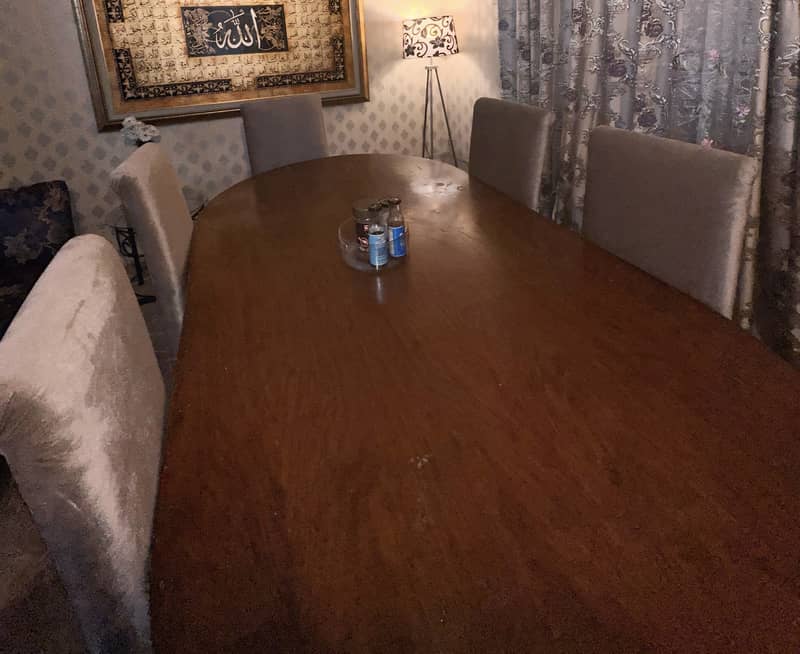 Wooden dining table with 6 chairs 0