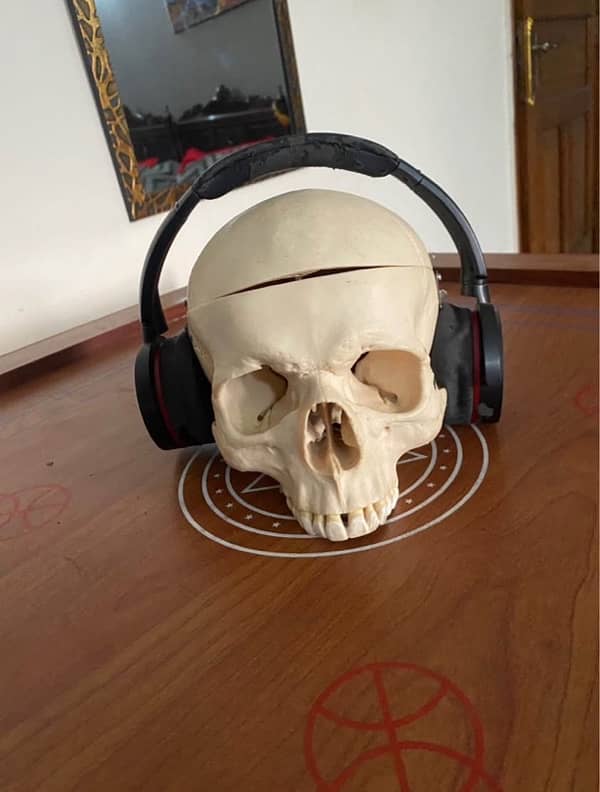 Skull Decoration set with headphones 0