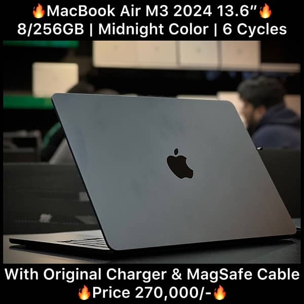 Macbook Air M3 13.6 inch 8GB 256GB 202 Mid Night Color 0