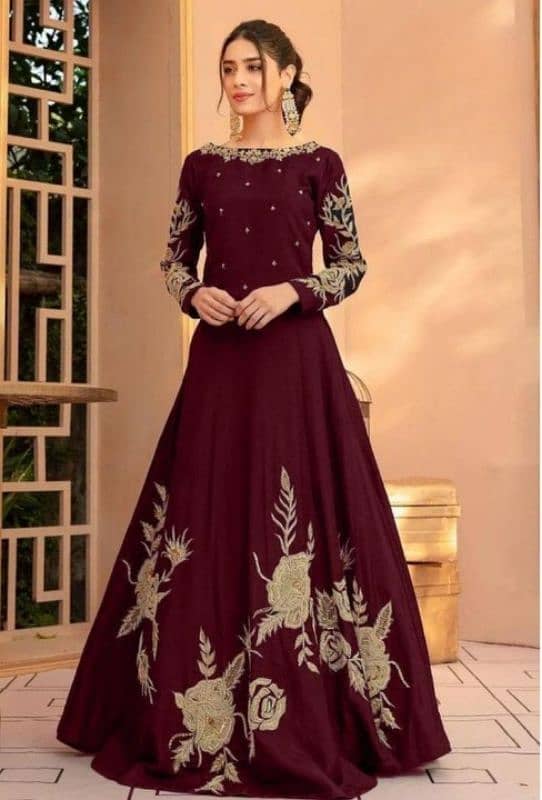 3 Pcs Beautiful Embroidery Suit Shamose Silk With Round Neck 15