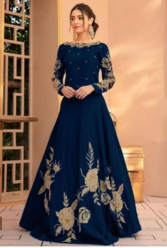 3 Pcs Beautiful Embroidery Suit Shamose Silk With Round Neck 16