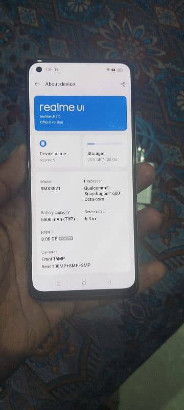 Realme 9 for Urgent Sale 8+4GB 128GB 108 Mp cam. 5