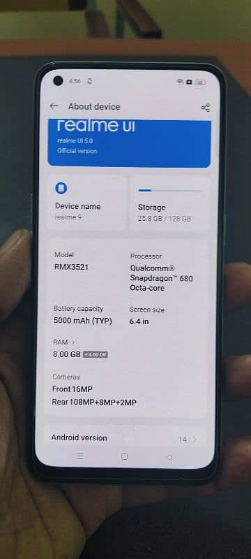 Realme 9 for Urgent Sale 8+4GB 128GB 108 Mp cam. 10