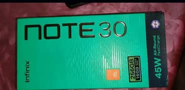 Infinix note 30 with box 10 by 10 condition read add