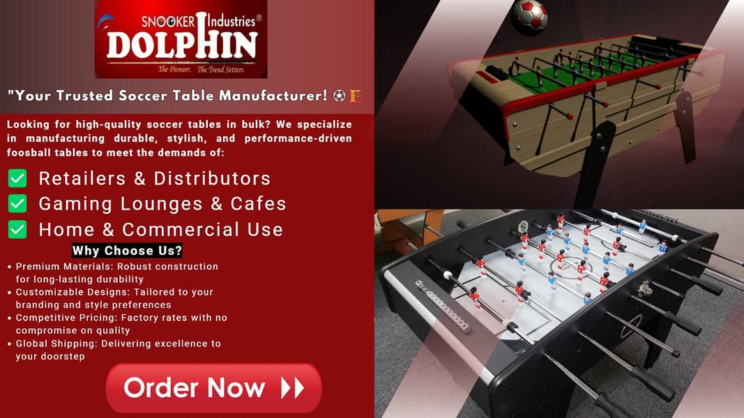 DOLPHIN\SNOOKER|POOL|BILLIARDS|BADAWA|FOOS BALL TABLE|CUES | ONE STOP 0