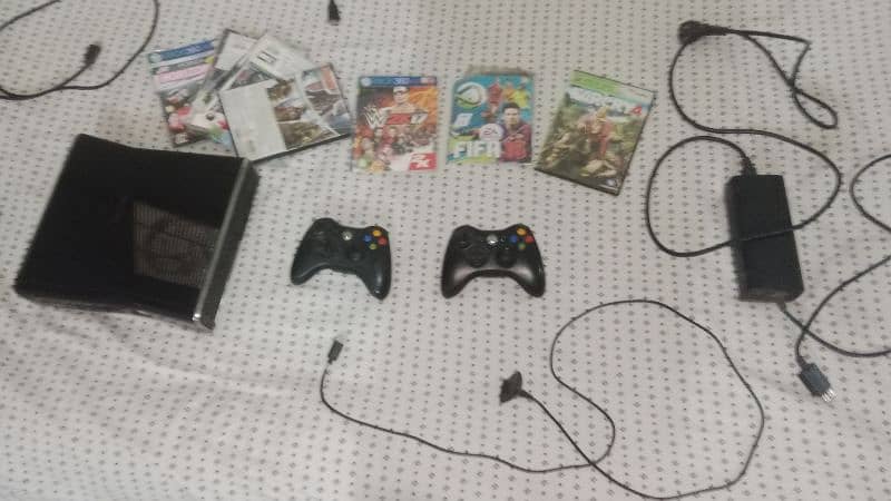 Xbox 360 slim with 2 wireless controllers 4