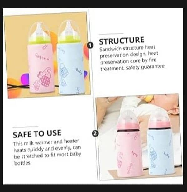 Portable Feeder Warmer / Baby Bottle Warmer (Random Colours) 3