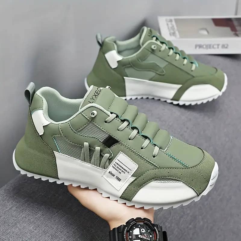 Men's Fashion Color Block Plush-Lined Warm Winter Sneakers 9