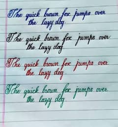 Handwriting assignment work