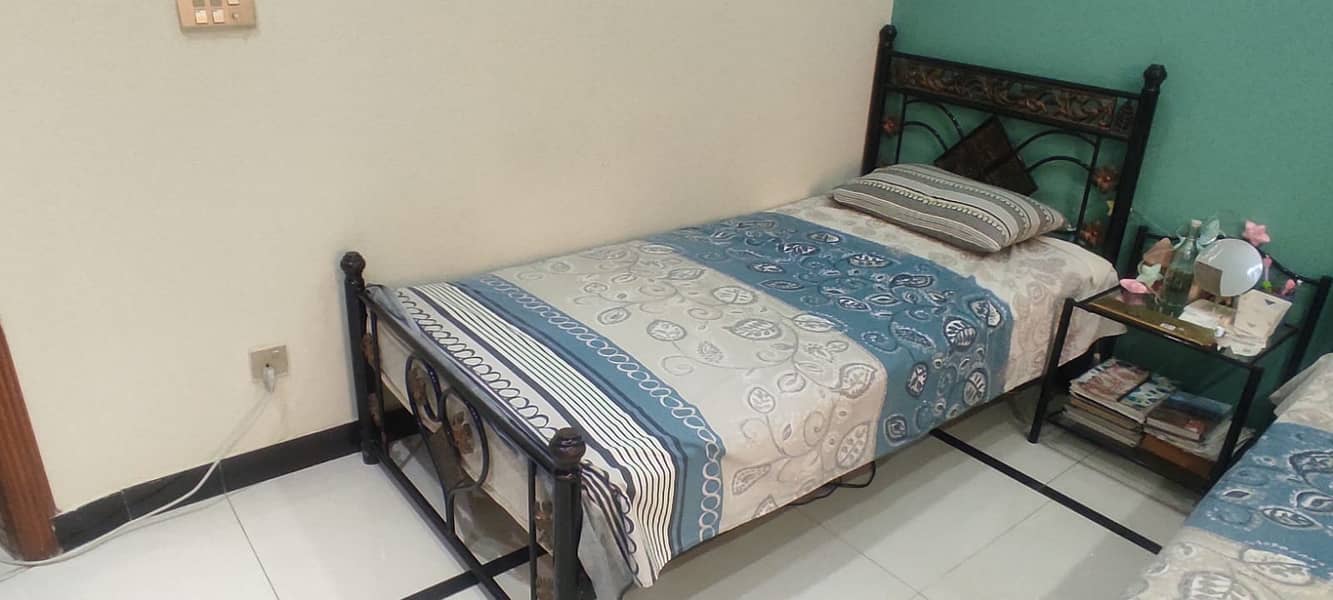 Wrought Iron Single beds set with matress for sale. 1