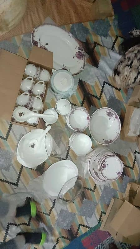 72 pices phather dinner set and 2 in 1 1