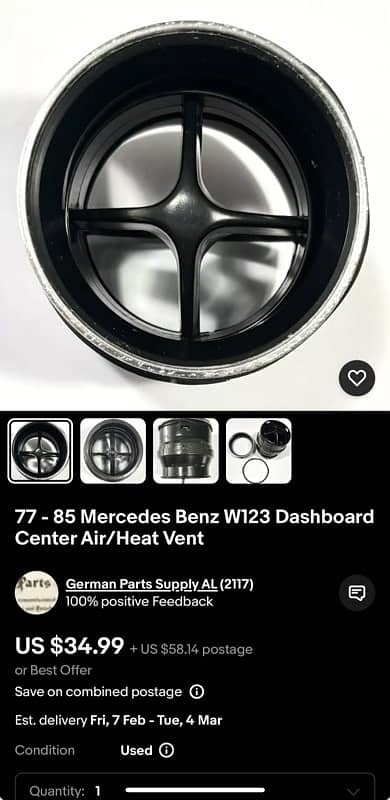 Benz w123 air vents 3