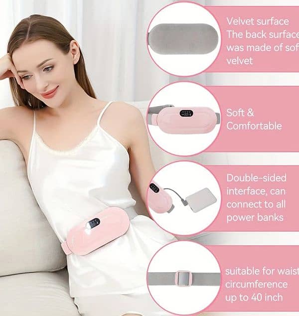 Cramp Pain Vibrating Massager Relief Belt For Women's 2