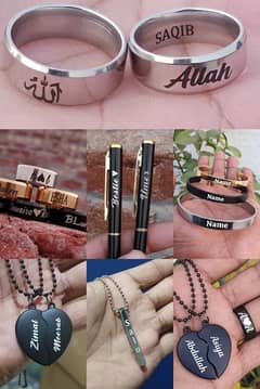 CUSTOM NAME RING, PEN, KARA, BRACELET, CHAIN, HEART NECKLACE AND MORE