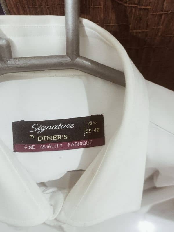 Formal Shirt For Men's(Dinner's Brand) 15.5" white color 2