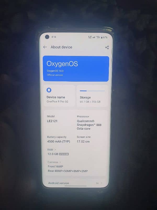 one plus 9 pro 5G (12+12ram. 256gp) sim work  03089002023 0