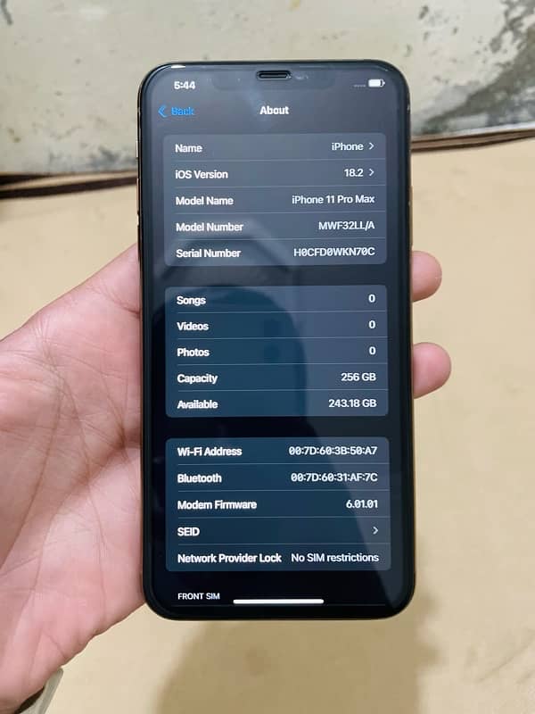 IPhone 11 Pro Max Not PTA 256gb 8