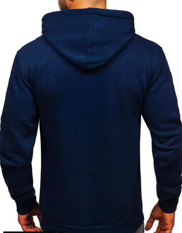 Men's stitched fleece plain hodie 1