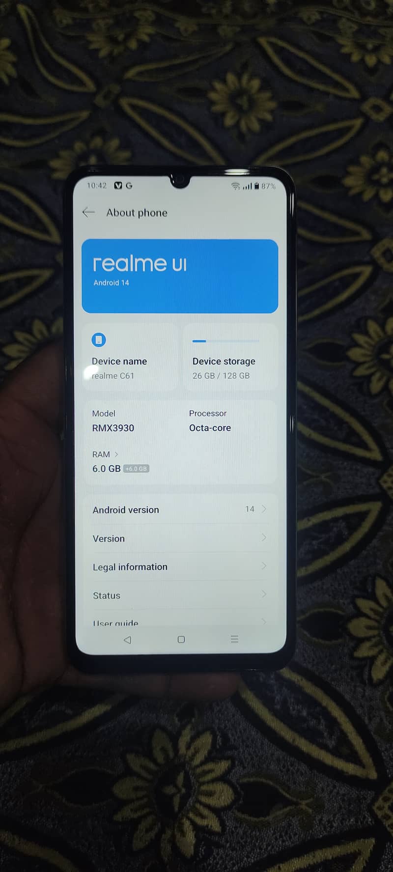 realme c61 brand New 6/128 7