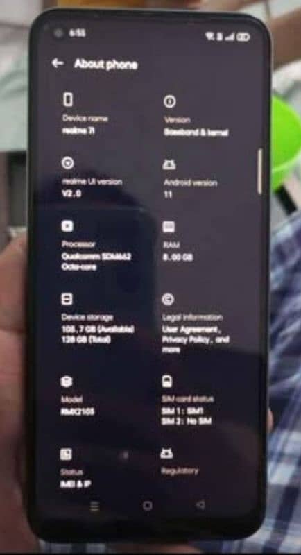 REALME 7i 8gb Ram 128gb Storage With Box And Original Adapter 6