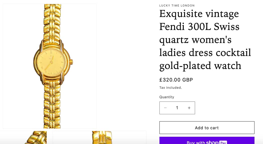 Vinatge Fendi ladies 18k gold platted watch 0