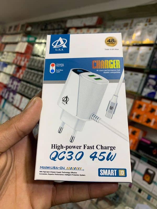 45W Super fast charger | 2 Usp pods | All Android phone charging 3