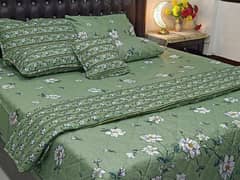 7 Pcs Cotton Salonica Printed  Comforter Set