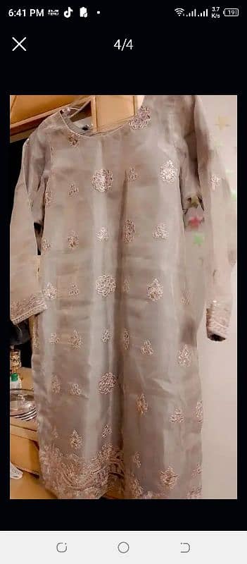 new condition beautiful shirt with dupta and flapper kattan silk 1