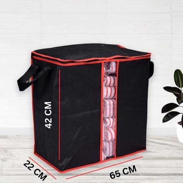 2 pcs large capacity non-woven storage bags with zipper closure 3