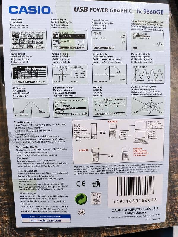 Casio fx-9860GII Graphing Calculator with all accessories 11