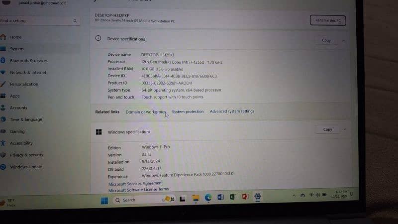 New Laptop HP Z Book Core i7 12 gen 7