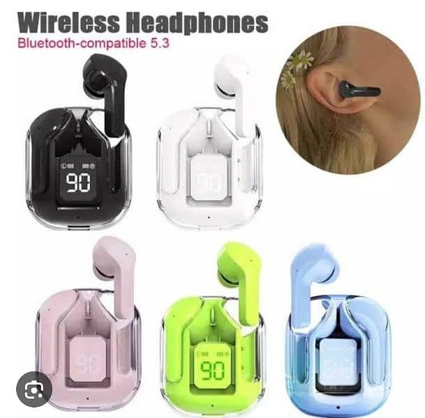 Stereo Earphones White bluetooth ear phone for all cell phones use 4