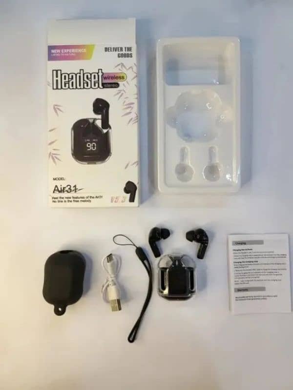 A31 Earbuds  Crystal Transparent Bluetooth/Airpods/High quality sound 2