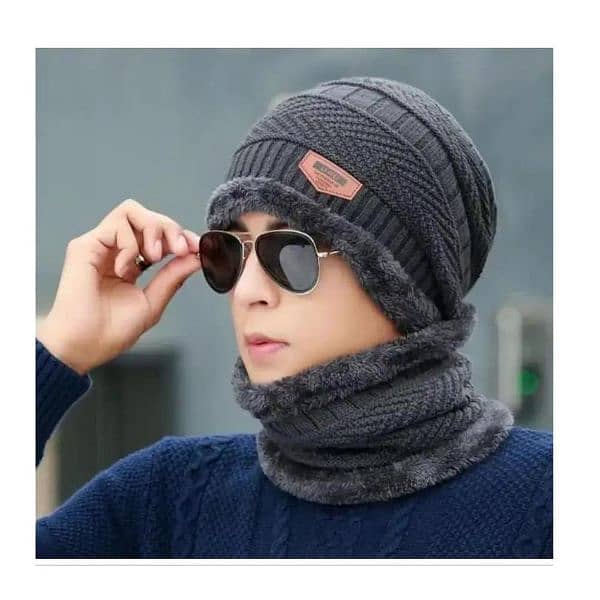 wool cap with neck warmer 1