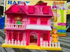 Doll House - Beauty Villa Set For Girls - Lovely Pink Doll House