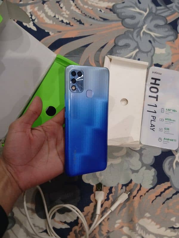 infinix hot 11 play 4 64  with box official PTA proof condition 10.10 0