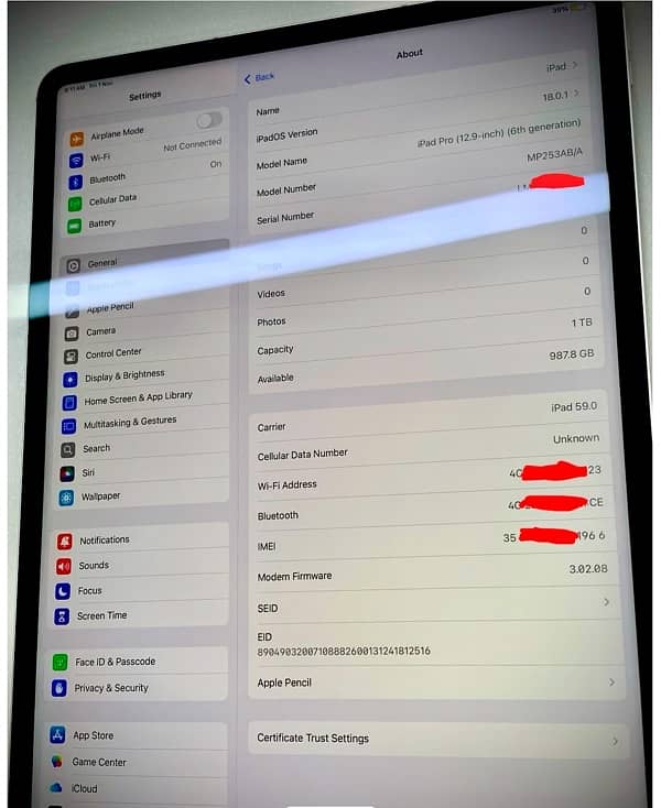 iPad Pro 12.9 inches M2 1TB 6