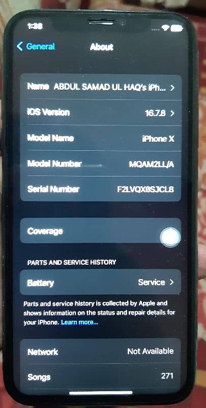 Iphone X, non pta, 256gb 6