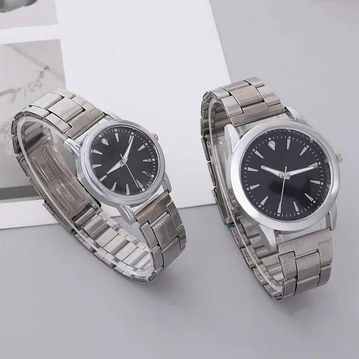 2 pc Women Quartz Watch With Qpc Heart Bracelet Fashion Casual 7